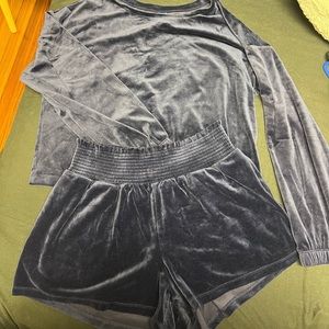 Velvet Dark Blue PJ Set